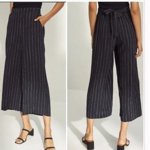 Wilfred Grey Pinstripe Back Tie Cropped Wide Leg Faun Pants size XS - 1220